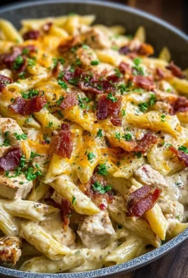 One-Pan Creamy Ranch Beef Beef Bacon Chicken Pasta