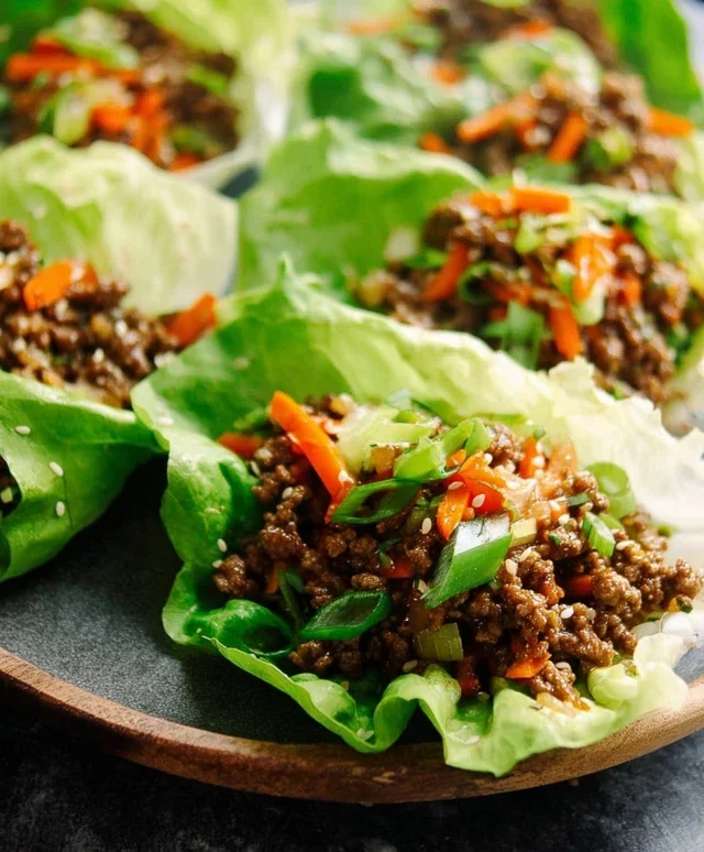 Asian Style Ground Beef Lettuce Wraps