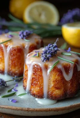 Mini Lemon Cakes With Lavender Glaze