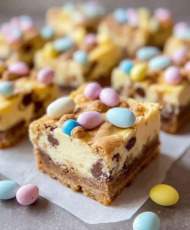 Mini Egg Cheesecake Cookie Bars