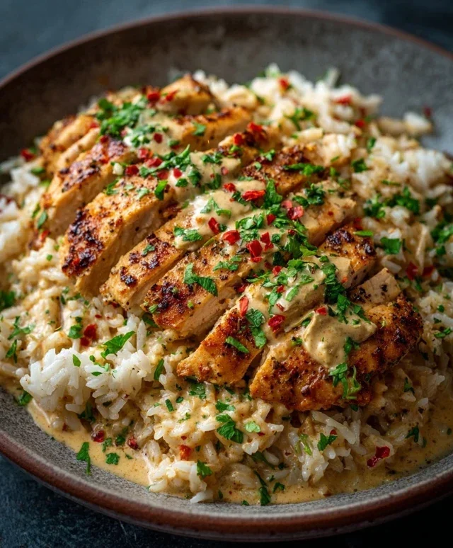 High Protein Creamy Cajun Chicken Rice