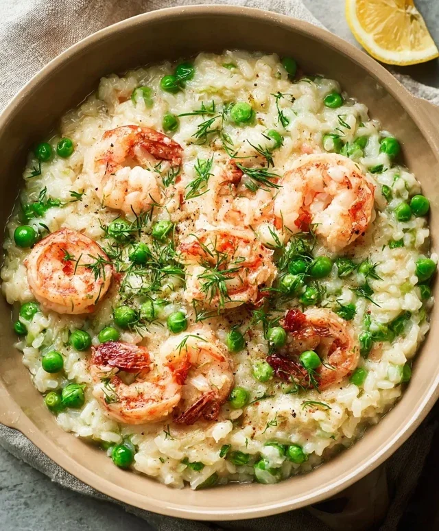 Shrimp Risotto with Peas