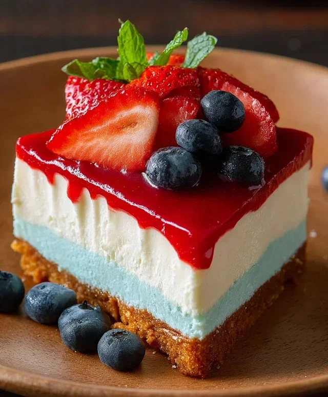 No Bake Patriotic Cheesecake