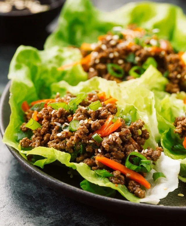 Asian Style Ground Beef Lettuce Wraps