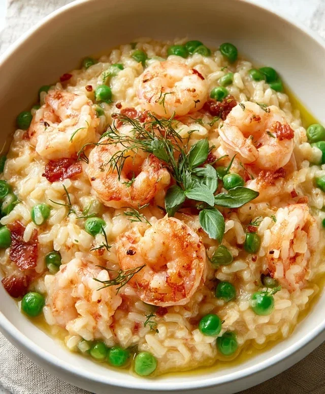 Shrimp Risotto with Peas