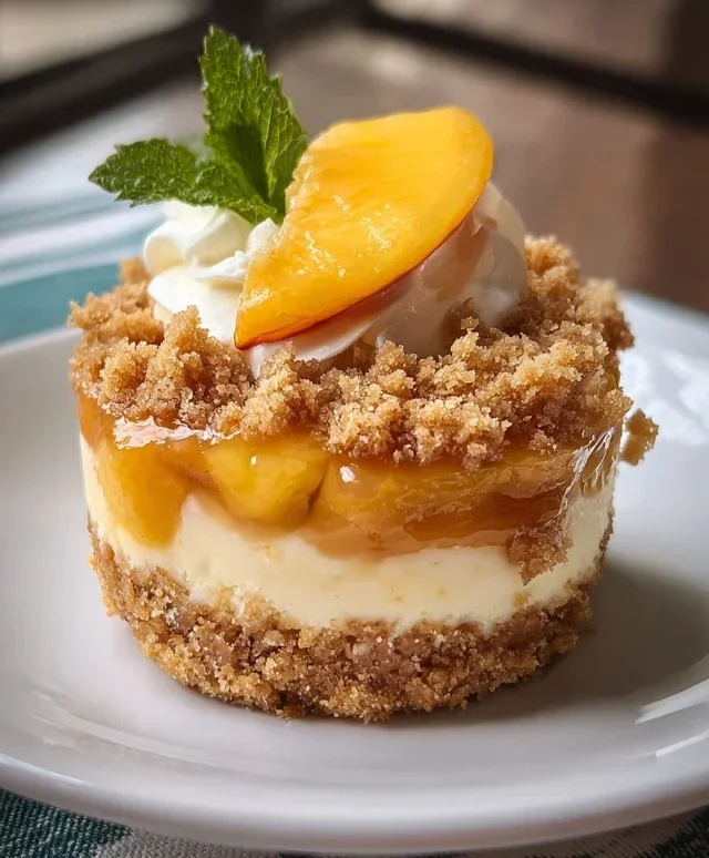 Peach Cobbler Mini Cheesecakes