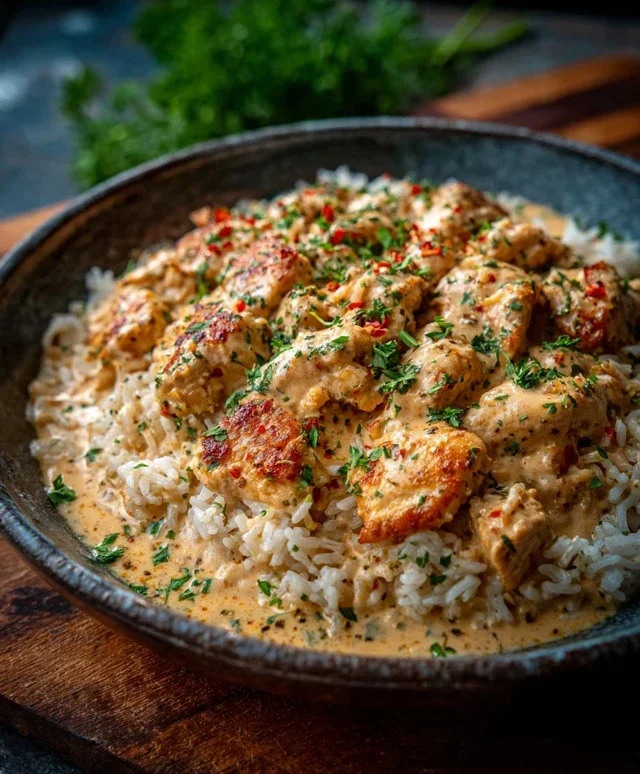 High Protein Creamy Cajun Chicken Rice