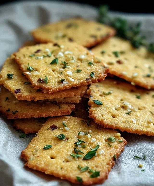 Garlic and Herb Chickpea Flour Snack Crackerss