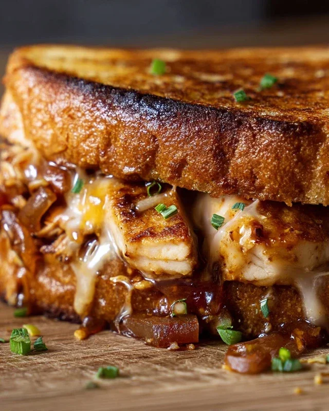 BBQ Chicken Grilled Cheese Sandwich