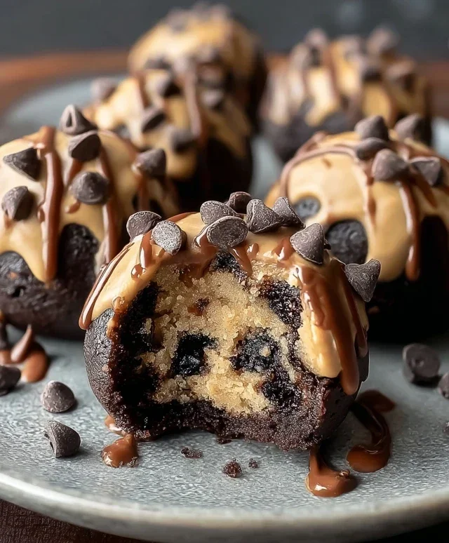Chocolate Chip Cookie Dough Brownie Bombs