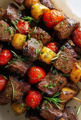 Rosemary Garlic Steak Kebabs