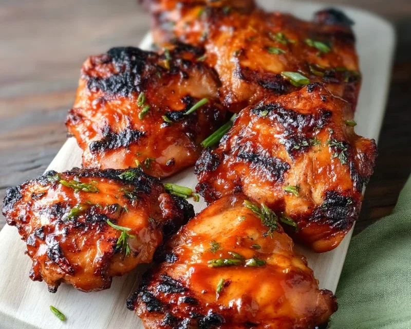 Grilled Honey Buffalo Chicken Thighs