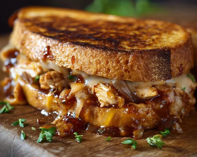 BBQ Chicken Grilled Cheese Sandwich