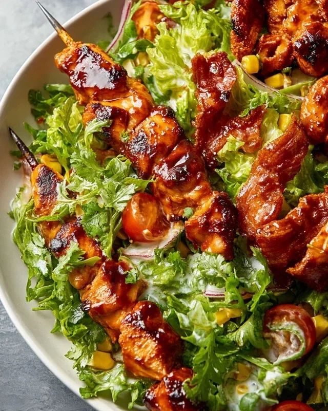 BBQ Chicken Skewer Salad