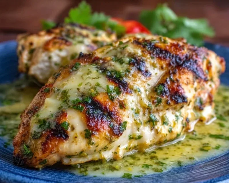 Grilled Salsa Verde Pepper Jack Chicken