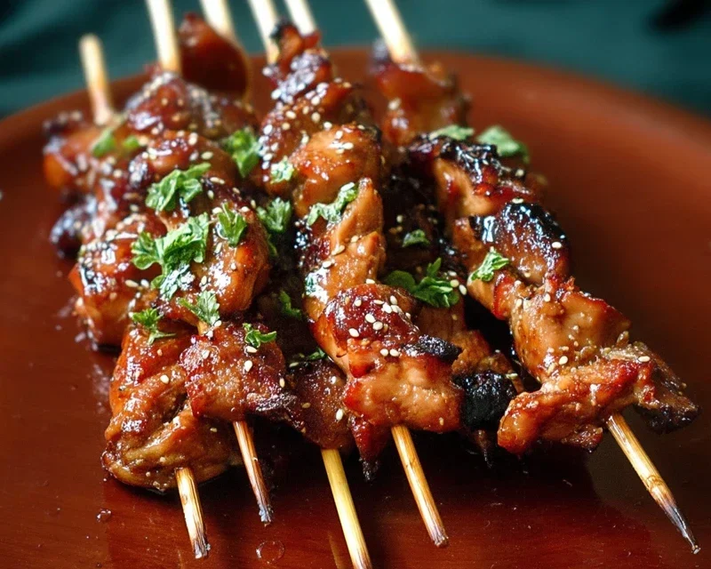 Sticky Bourbon Extract Extract Chicken Skewers