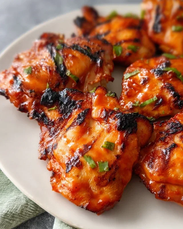 Grilled Honey Buffalo Chicken Thighs
