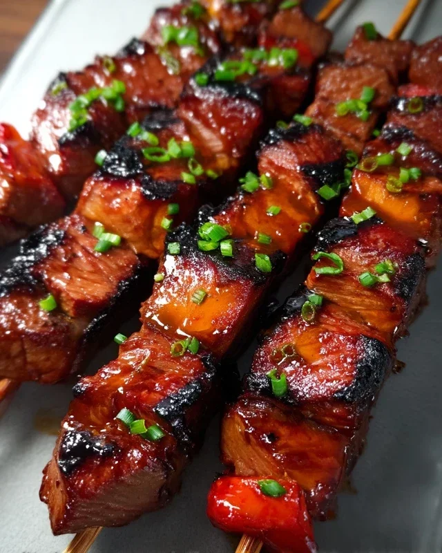 BBQ Beef Skewers with Filipino BBQ Marinade