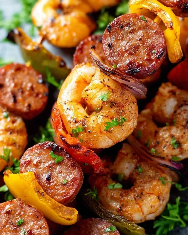 Sausage and Shrimp Kabobs