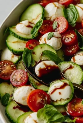 Fresh Cucumber Caprese Salad