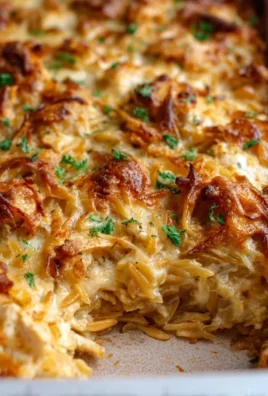 French Onion Chicken Orzo Casserole