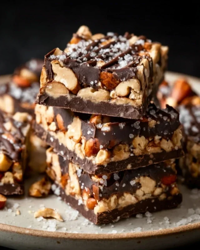 Dark Chocolate and Sea Salt Nut Bars