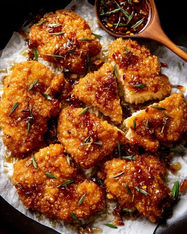 Baked Crunchy Hot Honey Chicken