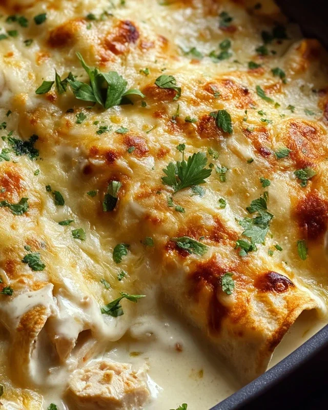 Creamy White Chicken Enchiladas