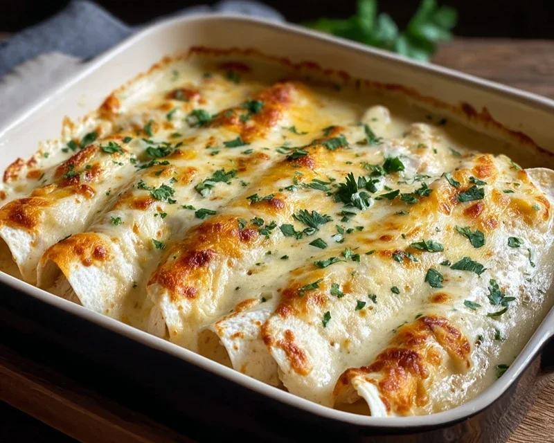 Creamy White Chicken Enchiladas