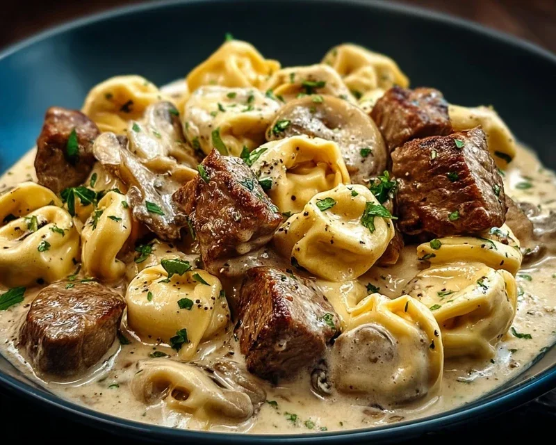 Cracked Garlic Steak Tortellini in Creamhouse Sauce Bliss