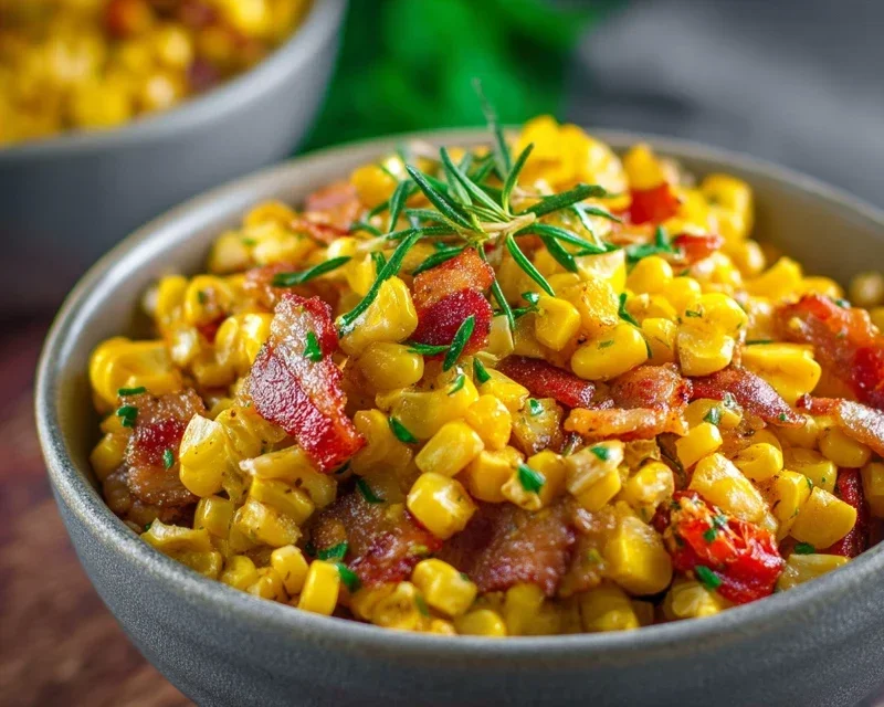 Fresh Corn and Beef Beef Bacon Side Dish