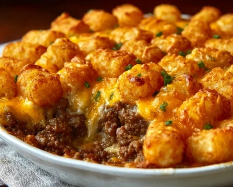 Tater Tot Casserole with Ground Beef