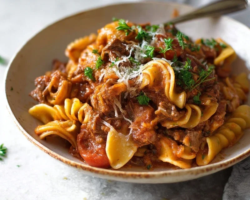 Beef Pasta in Tomato Sauce {Beef Ragu Pasta}