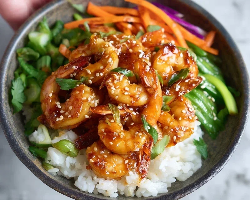 Honey Garlic Shrimp Bowls