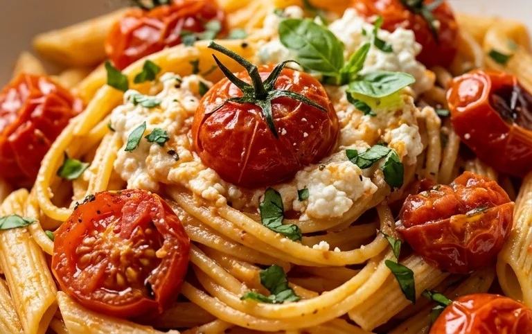 Roasted Tomato and Garlic Ricotta Pasta
