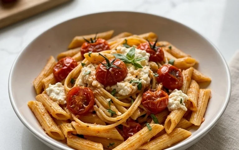 Roasted Tomato and Garlic Ricotta Pasta