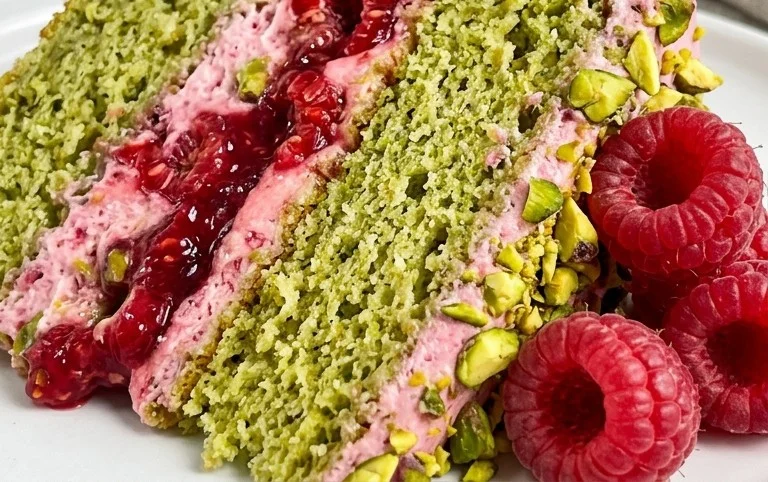 Pistachio Raspberry Cake