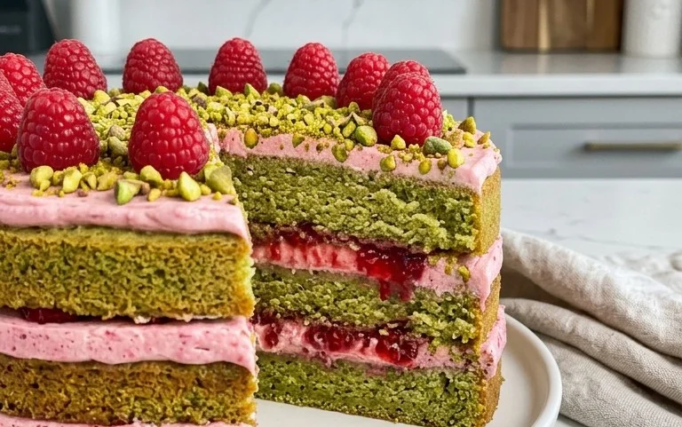 Pistachio Raspberry Cake