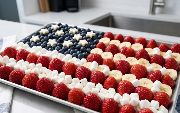 4th of July Fruit Platter Idea | How to Make an American Flag