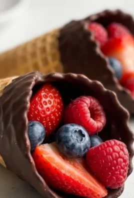Chocolate Dipped Fruit Filled Cones