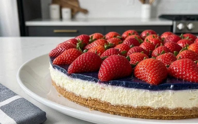 Red, White, and Blue Cheesecake Strawberries