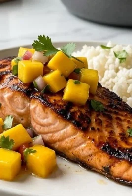 Grilled Salmon with Mango Salsa and Coconut Rice