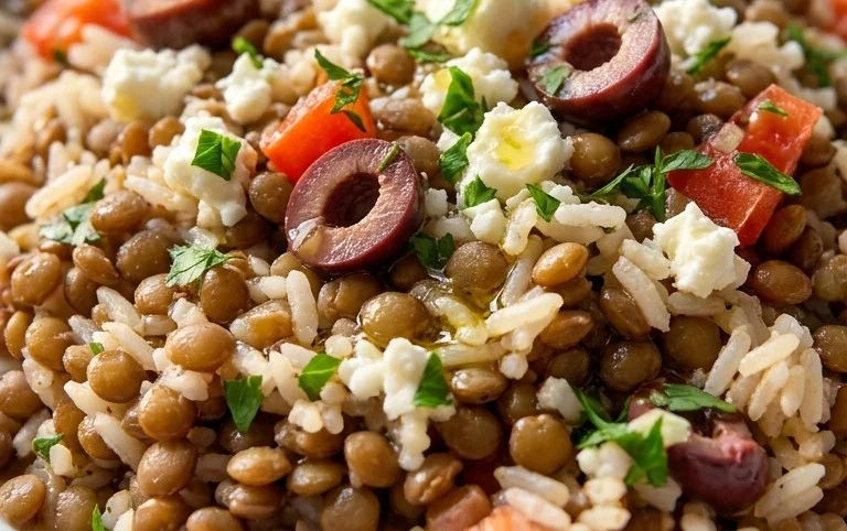 Easy Mediterranean Lentils and Rice
