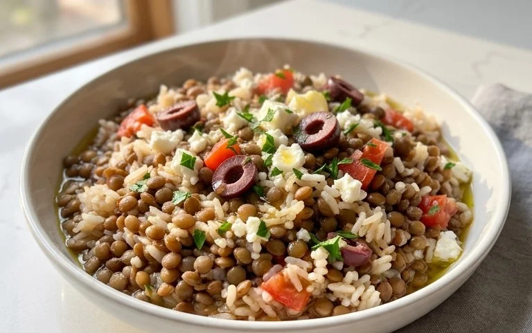 Easy Mediterranean Lentils and Rice
