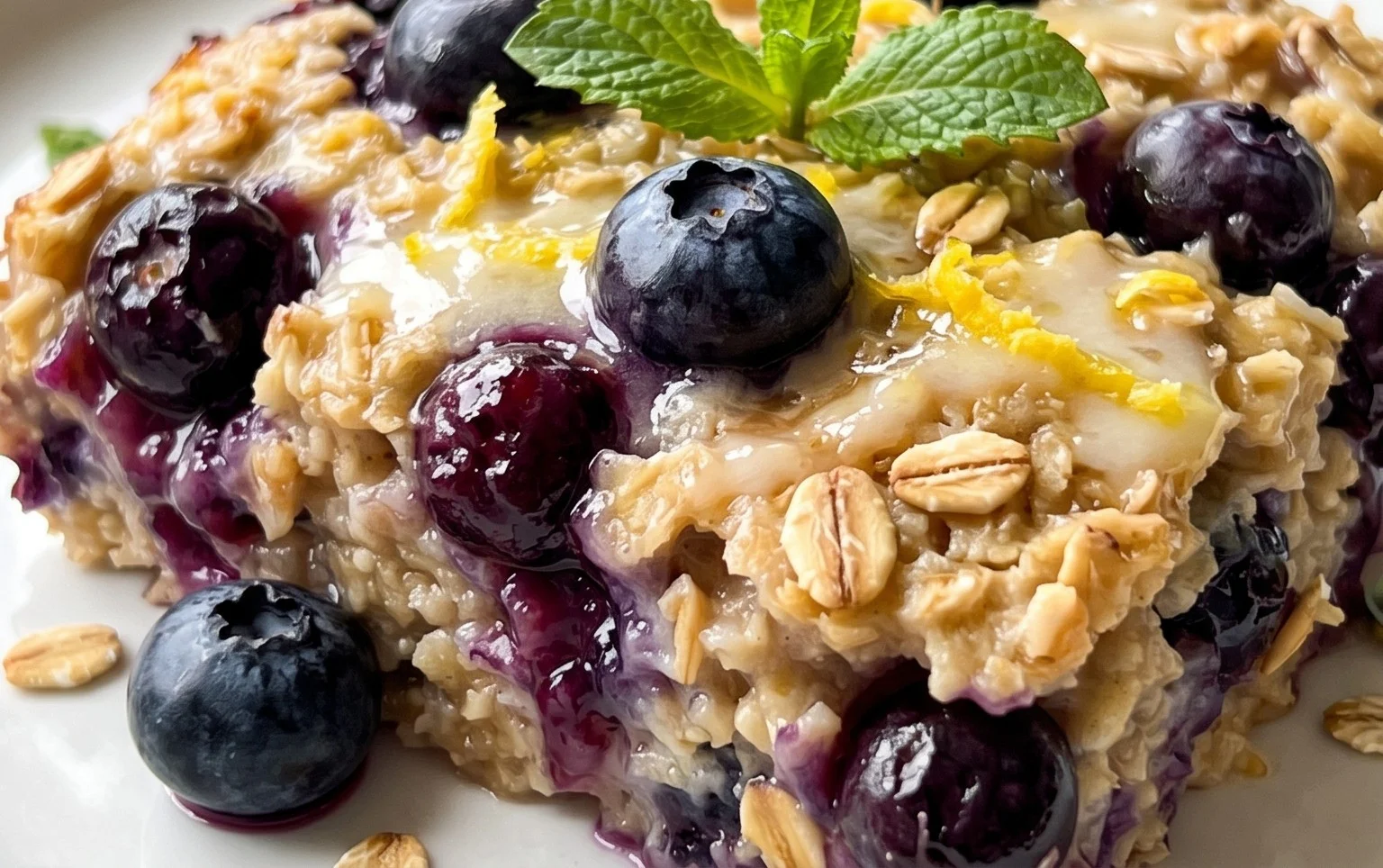 Lemon Blueberry Baked Oats