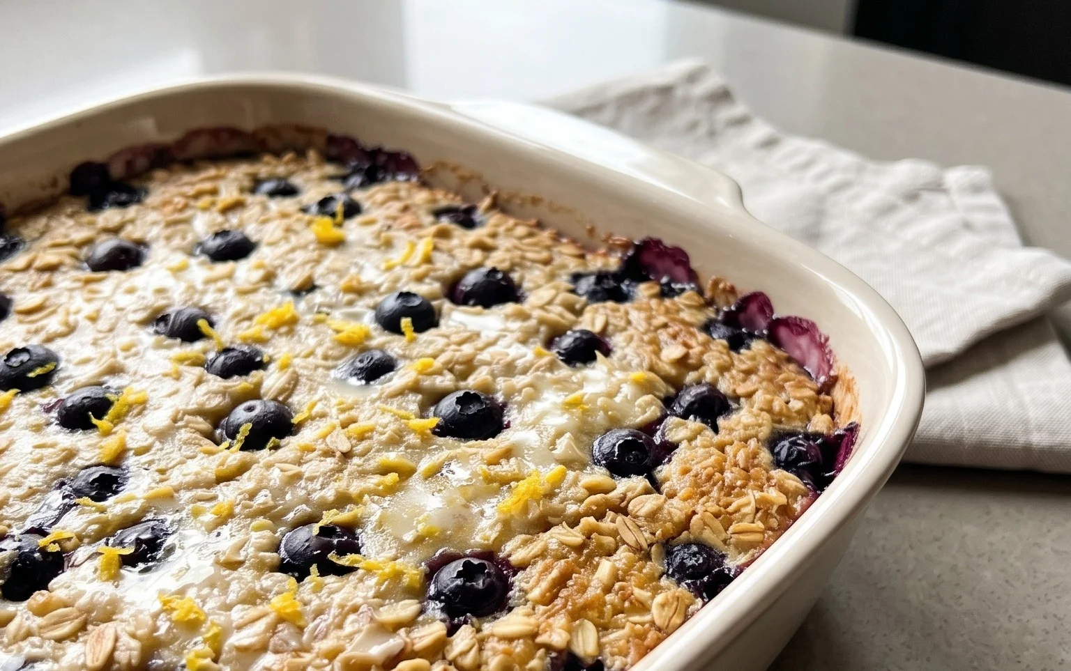 Lemon Blueberry Baked Oats