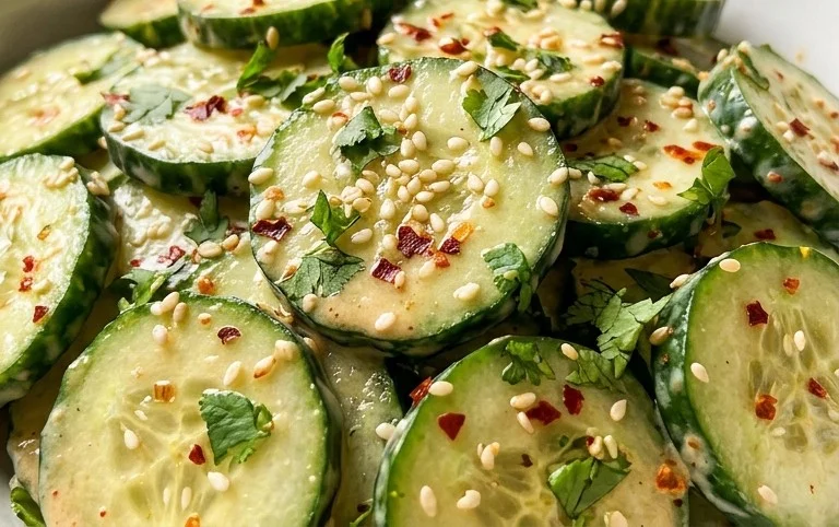 Creamy Asian Cucumber Salad Bowl