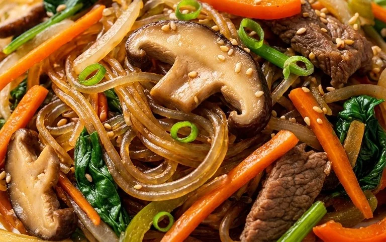 Japchae (Korean Glass Noodle Stir Fry)