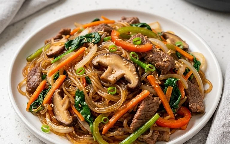 Japchae (Korean Glass Noodle Stir Fry)